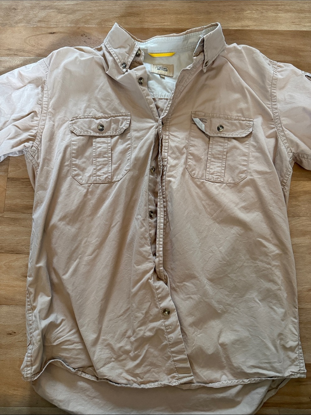 Camel Short-Sleeve Button-Up